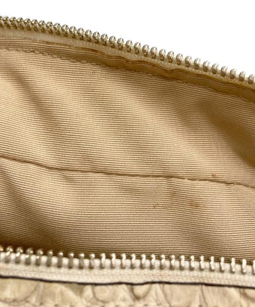 COACH（コーチ）COACH (コーチ) クロコ型押し2WAYショルダーバッグ ホワイトの古着・服飾アイテム