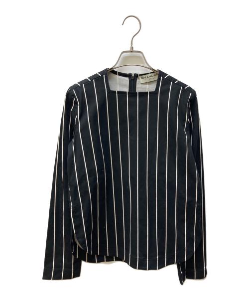 BALENCIAGA（バレンシアガ）BALENCIAGA (バレンシアガ) ストライプブラウス ブラック サイズ:34の古着・服飾アイテム