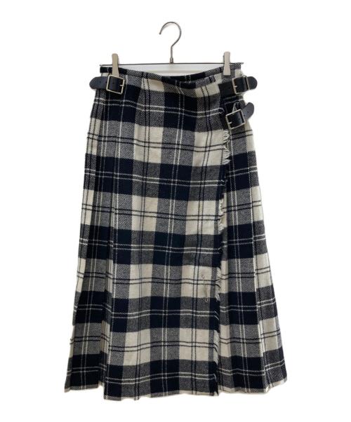 O'NEIL OF DUBLIN（オニールオブダブリン）O'NEIL OF DUBLIN (オニールオブダブリン) ラップスカート ブラック×ホワイト サイズ:38の古着・服飾アイテム