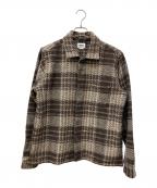 OBEYオベイ）の古着「ブロックチェックシャツジャケット」｜ブラウン