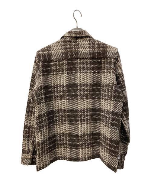 OBEY（オベイ）OBEY (オベイ) ブロックチェックシャツジャケット ブラウン サイズ:Sの古着・服飾アイテム
