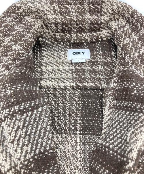 OBEY（オベイ）OBEY (オベイ) ブロックチェックシャツジャケット ブラウン サイズ:Sの古着・服飾アイテム