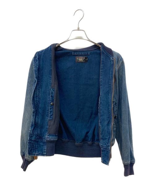 RRL（ダブルアールエル）RRL (ダブルアールエル) COTTON FLIGHT JACKET/ヒッコリーデニムブルゾン インディゴ サイズ:Sの古着・服飾アイテム