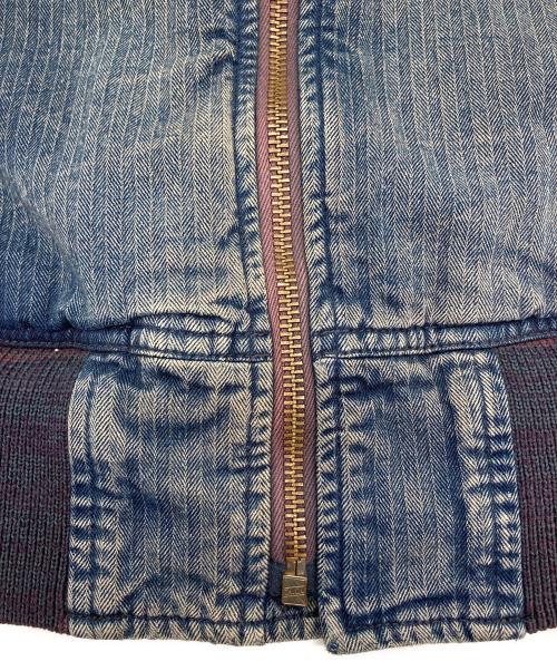RRL（ダブルアールエル）RRL (ダブルアールエル) COTTON FLIGHT JACKET/ヒッコリーデニムブルゾン インディゴ サイズ:Sの古着・服飾アイテム