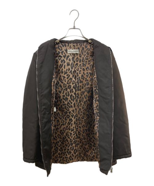 DOLCE & GABBANA（ドルチェ＆ガッバーナ）DOLCE & GABBANA (ドルチェ＆ガッバーナ) 裏レオパード中綿コート ブラウン サイズ:44の古着・服飾アイテム