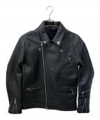 Liugoo Leathersリューグーレザーズ）の古着「レザーライダースジャケット」｜ブラック