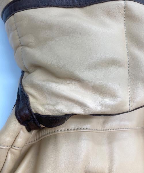 AVIREX（アヴィレックス）AVIREX (アヴィレックス) ラムレザーボンバージャケット ブラウン サイズ:Mの古着・服飾アイテム