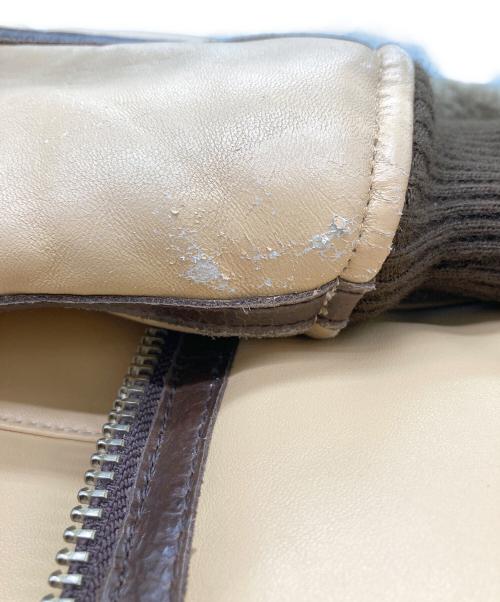 AVIREX（アヴィレックス）AVIREX (アヴィレックス) ラムレザーボンバージャケット ブラウン サイズ:Mの古着・服飾アイテム