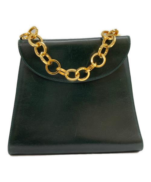 Salvatore Ferragamo（サルヴァトーレ フェラガモ）Salvatore Ferragamo (サルヴァトーレ フェラガモ) チェーンハンドバッグ グリーンの古着・服飾アイテム
