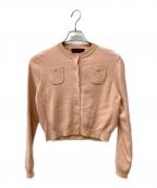 CABANキャバン）の古着「コットンカシミヤクルーネックカーディガン」｜サーモンピンク