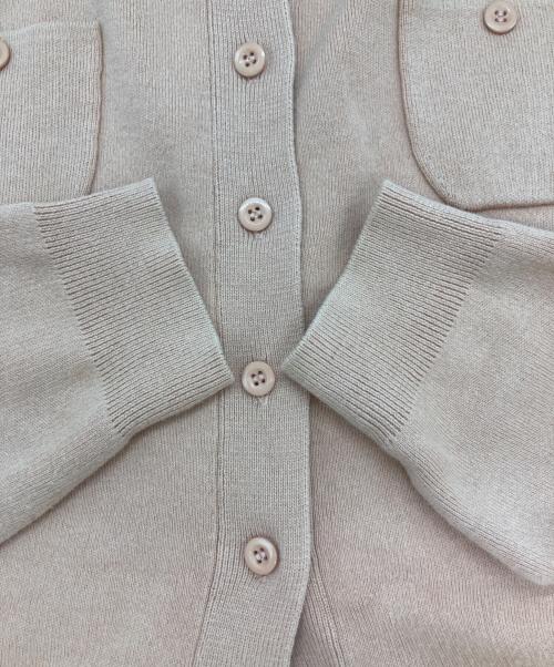 CABAN（キャバン）CABaN (キャバン) コットンカシミヤクルーネックカーディガン サーモンピンク サイズ:XSの古着・服飾アイテム