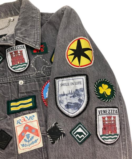 DIESEL（ディーゼル）DIESEL (ディーゼル) ワッペンデニムジャケット ブラック サイズ:Sの古着・服飾アイテム