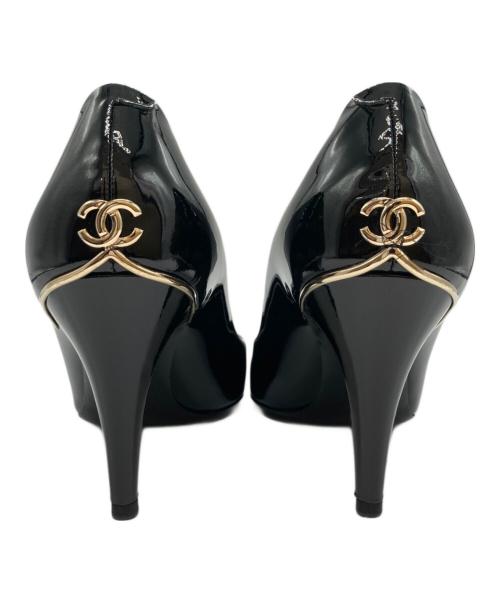 CHANEL（シャネル）CHANEL (シャネル) エナメルハイヒールパンプス ブラック サイズ:37Cの古着・服飾アイテム