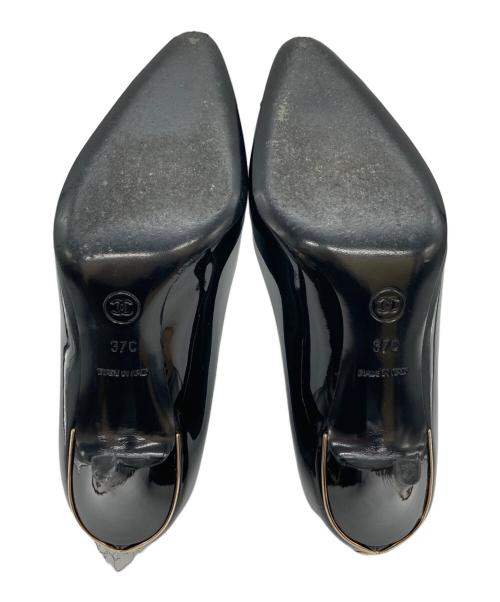 CHANEL（シャネル）CHANEL (シャネル) エナメルハイヒールパンプス ブラック サイズ:37Cの古着・服飾アイテム