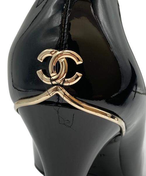 CHANEL（シャネル）CHANEL (シャネル) エナメルハイヒールパンプス ブラック サイズ:37Cの古着・服飾アイテム