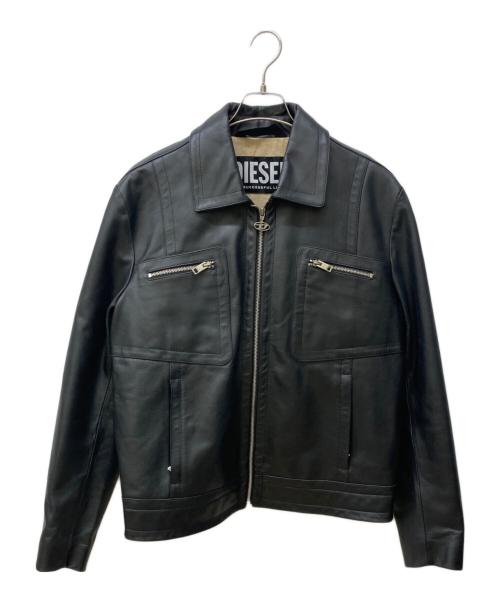 DIESEL（ディーゼル）DIESEL (ディーゼル) L-CALE/レザージャケット ブラック サイズ:Lの古着・服飾アイテム