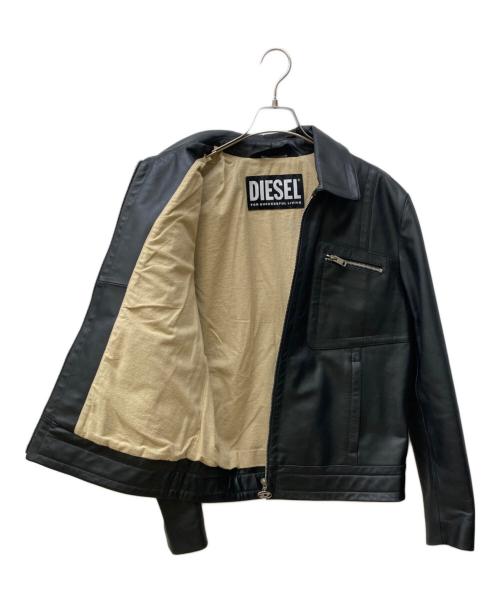 DIESEL（ディーゼル）DIESEL (ディーゼル) L-CALE/レザージャケット ブラック サイズ:Lの古着・服飾アイテム