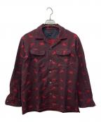 Engineered Garmentsエンジニアドガーメンツ）の古着「アニマル柄オープンカラーシャツ」｜レッド×ブラック