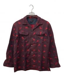Engineered Garments（エンジニアドガーメンツ）の古着「アニマル柄オープンカラーシャツ」｜レッド×ブラック