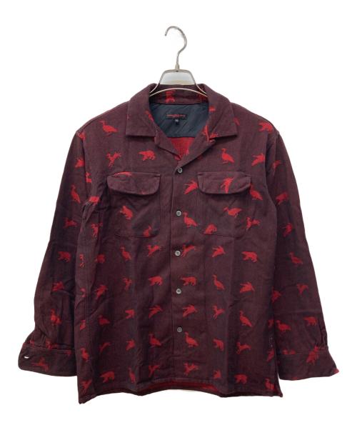 Engineered Garments（エンジニアドガーメンツ）Engineered Garments (エンジニアドガーメンツ) アニマル柄オープンカラーシャツ レッド×ブラック サイズ:XLの古着・服飾アイテム