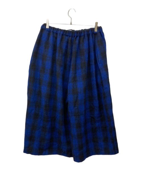 TAO COMME des GARCONS（タオ コムデギャルソン）TAO COMME des GARCONS (タオ コムデギャルソン) ウール縮絨タータンチェックパンツ ブラック×ネイビー サイズ:Mの古着・服飾アイテム