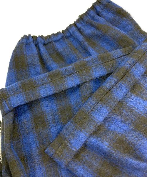 TAO COMME des GARCONS（タオ コムデギャルソン）TAO COMME des GARCONS (タオ コムデギャルソン) ウール縮絨タータンチェックパンツ ブラック×ネイビー サイズ:Mの古着・服飾アイテム