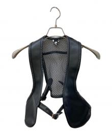 BLACK COMME des GARCONS（ブラックコムデギャルソン）の古着「フェイクレザーメッシュベスト」｜ブラック