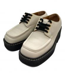 MARNI（マルニ）の古着「スクエアトゥレースアップシューズ」｜アイボリー