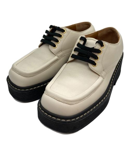 MARNI（マルニ）MARNI (マルニ) スクエアトゥレースアップシューズ アイボリー サイズ:36の古着・服飾アイテム