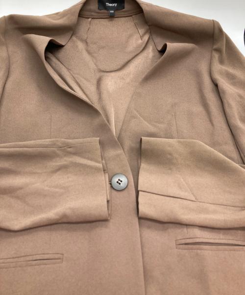 theory（セオリー）theory (セオリー) Powder Crepe CL Collarless JK ブラウン サイズ:XXSの古着・服飾アイテム