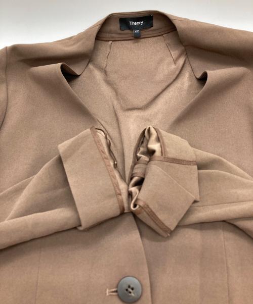 theory（セオリー）theory (セオリー) Powder Crepe CL Collarless JK ブラウン サイズ:XXSの古着・服飾アイテム