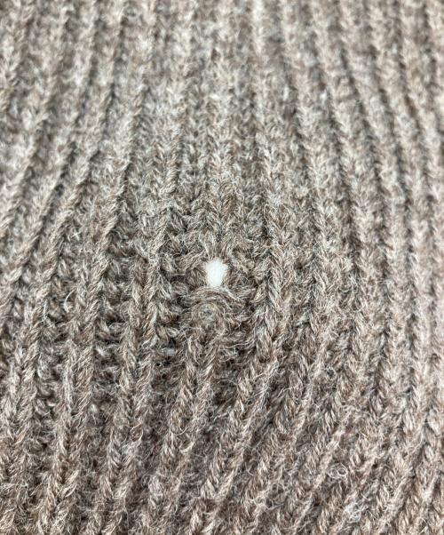 Black Sheep（ブラックシープ）BLACK SHEEP (ブラックシープ) レザーパッチクールネックニット ブラウン サイズ:40の古着・服飾アイテム