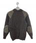 BLACK SHEEP (ブラックシープ) レザーパッチクールネックニット ブラウン サイズ:40：9000円