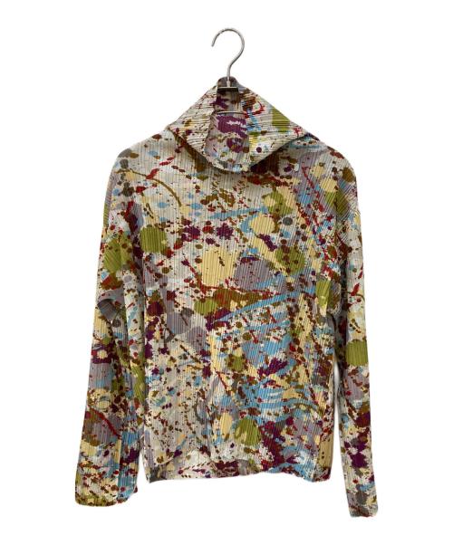 PLEATS PLEASE（プリーツプリーズ）PLEATS PLEASE (プリーツプリーズ) タイダイタートルネックロングスリーブ マルチカラー サイズ:03の古着・服飾アイテム