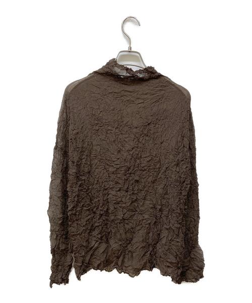 ISSEY MIYAKE PERMANENTE（イッセイミヤケ ペルマネンテ）ISSEY MIYAKE PERMANENTE (イッセイミヤケ ペルマネンテ) 絞り加工プリーツロングスリーブ ブラウン サイズ:‐の古着・服飾アイテム