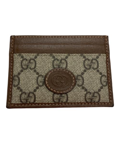 GUCCI（グッチ）GUCCI (グッチ) GGスプリーム/カードケース ブラウンの古着・服飾アイテム