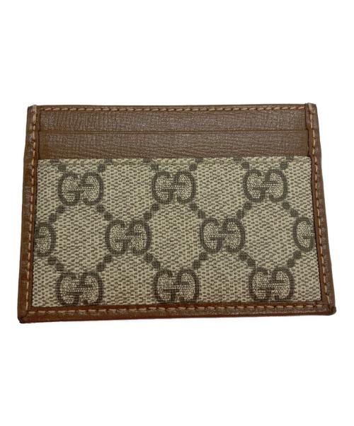 GUCCI（グッチ）GUCCI (グッチ) GGスプリーム/カードケース ブラウンの古着・服飾アイテム