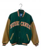 STARTERスターター）の古着「レザー切替スタジャン」｜グリーン