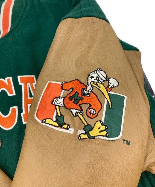 STARTER（スターター）STARTER (スターター) レザー切替スタジャン グリーン サイズ:Mの古着・服飾アイテム