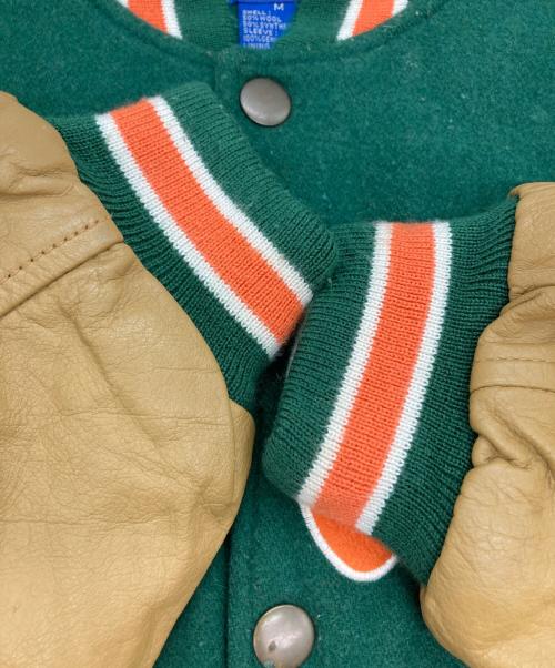 STARTER（スターター）STARTER (スターター) レザー切替スタジャン グリーン サイズ:Mの古着・服飾アイテム