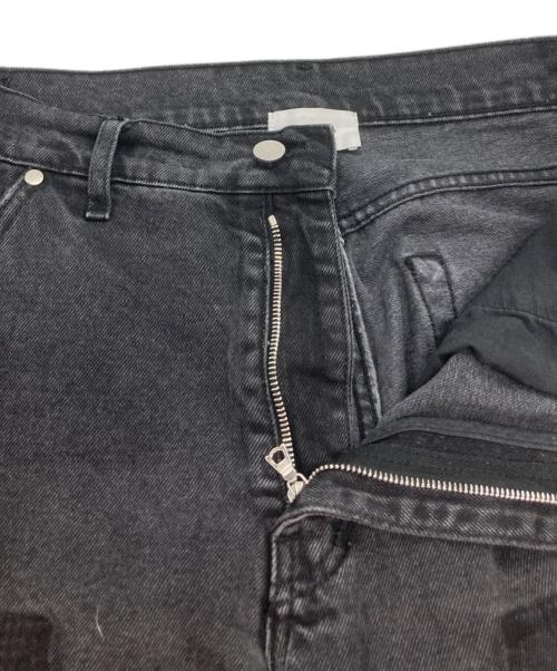 askyurself（アスクユアセルフ）askyurself (アスクユアセルフ) ダブルニーデザインデニムパンツ ブラック サイズ:30の古着・服飾アイテム