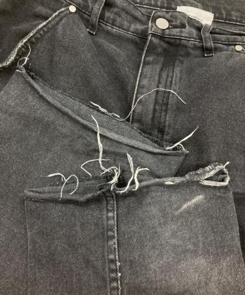 askyurself（アスクユアセルフ）askyurself (アスクユアセルフ) ダブルニーデザインデニムパンツ ブラック サイズ:30の古着・服飾アイテム