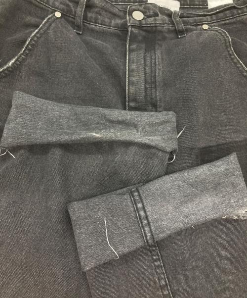 askyurself（アスクユアセルフ）askyurself (アスクユアセルフ) ダブルニーデザインデニムパンツ ブラック サイズ:30の古着・服飾アイテム