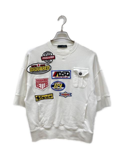 DSQUARED2（ディースクエアード）DSQUARED2 (ディースクエアード) 半袖ワッペンスウェット ホワイト サイズ:Sの古着・服飾アイテム
