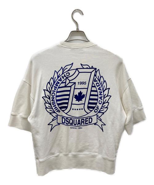 DSQUARED2（ディースクエアード）DSQUARED2 (ディースクエアード) 半袖ワッペンスウェット ホワイト サイズ:Sの古着・服飾アイテム
