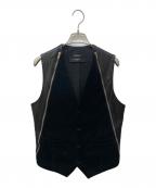 GIVENCHYジバンシィ）の古着「レザー切替ベスト」｜ブラック