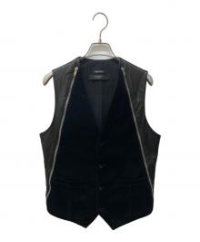 GIVENCHY（ジバンシィ）の古着「レザー切替ベスト」｜ブラック