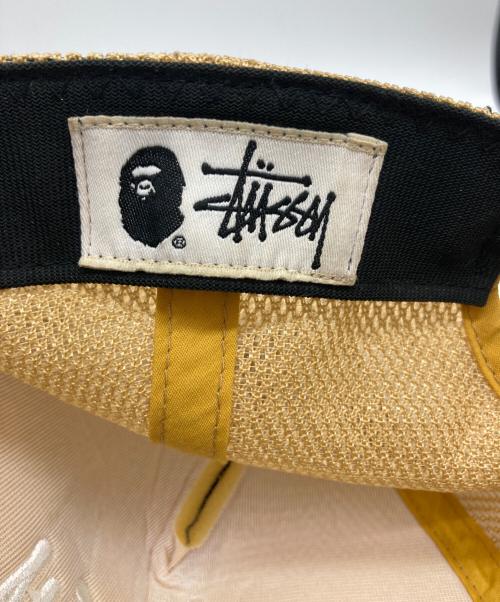 stussy（ステューシー）stussy (ステューシー) A BATHING APE (ア ベイシング エイプ) メッシュキャップ ベージュの古着・服飾アイテム