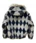 SUPREME (シュプリーム) DIAMOND FAUX FUR JACKET ブラック×グレー サイズ:Ｍ：23000円
