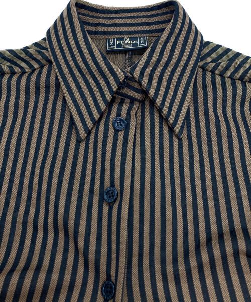 FENDI（フェンディ）FENDI (フェンディ) ストライプシャツ ブラウン サイズ:Ⅿの古着・服飾アイテム